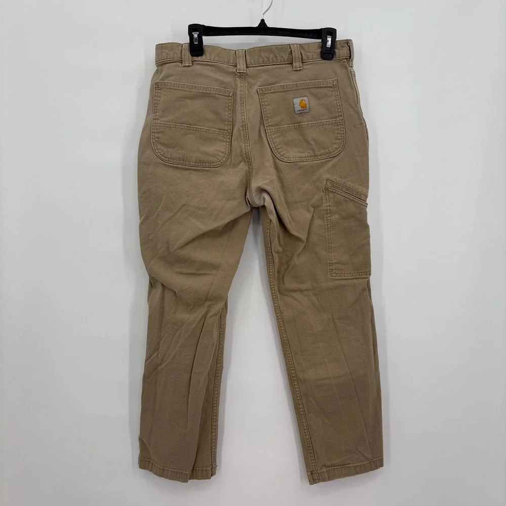 Lot of 2 Carhartt‎ Mens Rugged Flex Relaxed Fit Canvas Work Pants 34x30 Tan